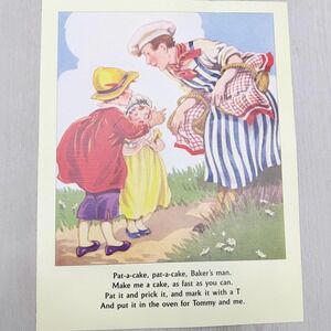 Nursery Rhyme Art Print 11x14 Pat-a-cake Cottagecore Kids Room